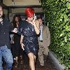 Rihanna leaving AGO restaurant Los Angeles.