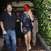 Rihanna leaving AGO restaurant Los Angeles.