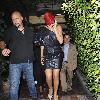 Rihanna leaving AGO restaurant Los Angeles.