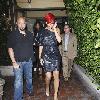 Rihanna leaving AGO restaurant Los Angeles.