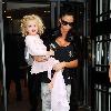 Katie Price and her daughter Princess Tiaamii the Radio 2 building in London London.