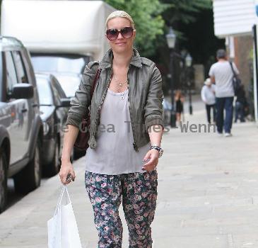 Denise Van Outen out and about in North London London.