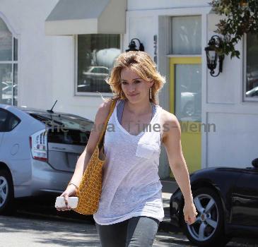 Hilary Duff departs Byron & Tracey Salon Los Angeles.