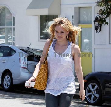 Hilary Duff departs Byron & Tracey Salon Los Angeles.