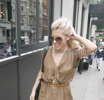 Mollie King from the group 'The Saturdays' is spotted going into The Mayfair Hotel. London.