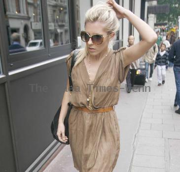 Mollie King from the group 'The Saturdays' is spotted going into The Mayfair Hotel. London.