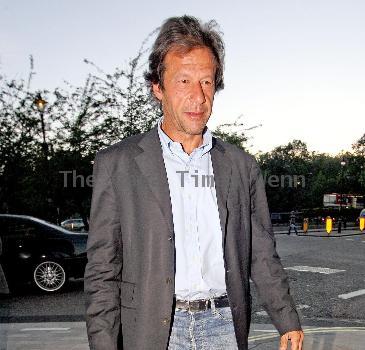 Imran Khan retired Pakistani cricketer outside Nobu restaurant in Mayfair London.