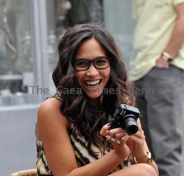 Myleene Klass was spotted outside the GMTV studios in London. The television personality looked very glamorous in a fashionable tiger print dress London.