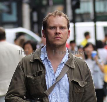 Peep Show star Robert Webb is seen walking through Central London London.