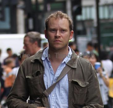 Peep Show star Robert Webb is seen walking through Central London London.