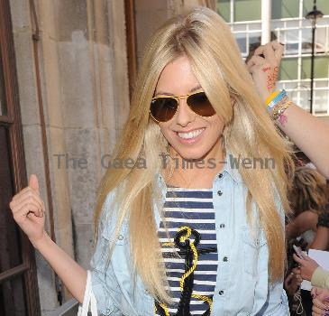 Mollie King from pop group The Saturdays, leaving the Radio 1 studios
London, England.