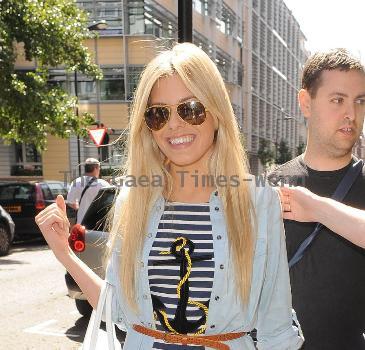 Mollie King from pop group The Saturdays, leaving the Radio 1 studios
London, England.