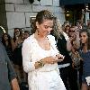 TV correspondent Maria Menounos leaving the Ritz- Carlton Hotel New York City.