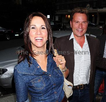 Andrea McClean and GMTV film critic Richard Arnold at the Gary Cockerill book launch party at Home House London.