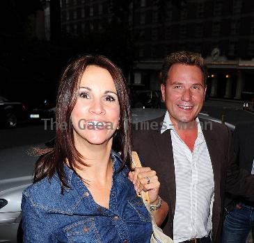 Andrea McClean and GMTV film critic Richard Arnold at the Gary Cockerill book launch party at Home House London.