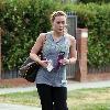 Hillary Duff seen leaving her personal trainers in West Hollywood. Los Angeles.