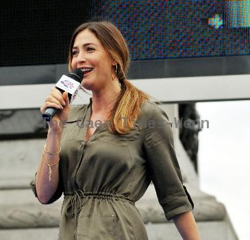 Lisa Snowdon 
unveils a big screen in Trafalgar Square to celebrate the start of a two-year countdown until the official launch of the London 2012 Olympic Games 
London, England.