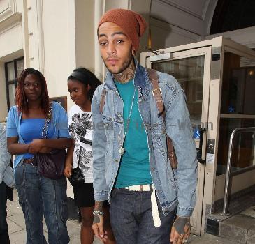 Travis McCoy of Gym Class Heroes leaving Radio 1's Live Lounge after promoting his new solo single, Billionaire 
London, England.