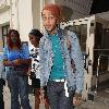 Travis McCoy of Gym Class Heroes leaving Radio 1's Live Lounge after promoting his new solo single, Billionaire 
London, England.