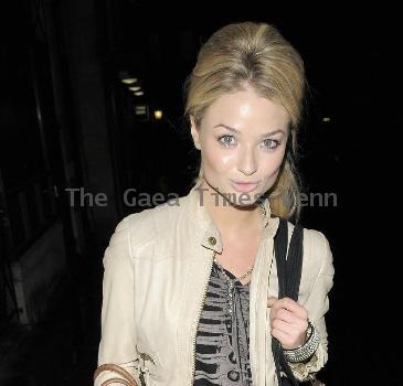 Former Hollyoaks star Emma Rigby leaves the Trafalgar Studios, having performed in the musical 'Wolfboy', in which she plays the part of a nurse. London.