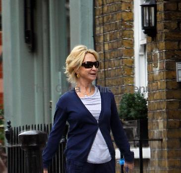 Felicity Kendal 
takes her dog for a walk near her home. The actress has been keeping in good shape after it was announced she will be taking part in the new series of 'Strictly Come Dancing'.
London, England.