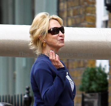 Felicity Kendal 
takes her dog for a walk near her home. The actress has been keeping in good shape after it was announced she will be taking part in the new series of 'Strictly Come Dancing'.
London, England.