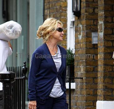 Felicity Kendal 
takes her dog for a walk near her home. The actress has been keeping in good shape after it was announced she will be taking part in the new series of 'Strictly Come Dancing'.
London, England.