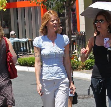 Michelle Stafford, star from The Young and the Restless, is seen shopping at The Grove. Los Angeles.