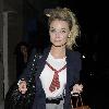 Former Hollyoaks star Emma Rigby leaves the Trafalgar Studios, having performed in the musical 'Wolfboy', in which she plays the part of a nurse. London.