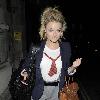 Former Hollyoaks star Emma Rigby leaves the Trafalgar Studios, having performed in the musical 'Wolfboy', in which she plays the part of a nurse. London.