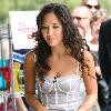 Myleene Class filming outside the ITV studios on the Southbank
London, England.