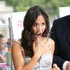 Myleene Class filming outside the ITV studios on the Southbank
London, England.