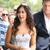 Myleene Class filming outside the ITV studios on the Southbank
London, England.