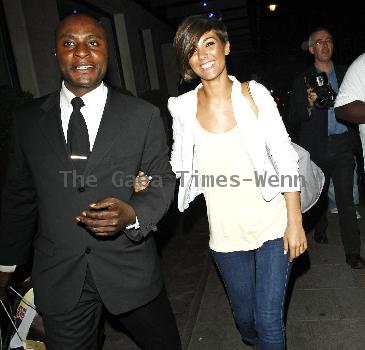 Frankie Sanford of the The Saturdays is seen leaving the Mayfair Hotel. 
London, England.