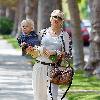 Gwen Stefani and Zuma
seen out walking with her children after visiting her parents.
Los Angeles, California.