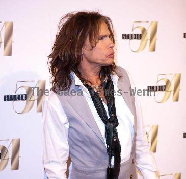 Steven Tyler of Aerosmith, with girlfriend Erin Brady,hosting an aftershow party at MGM Grand's Studio 54Las Vegas.