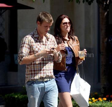 Nick Carter visits the movie theater at The Grove Los Angeles.