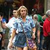 Greta Gerwig on the set of her new film 'Arthur'.New York City.