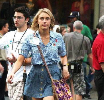 Greta Gerwig on the set of her new film 'Arthur'.New York City.