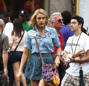 Greta Gerwig on the set of her new film 'Arthur'.New York City.