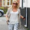 Kerry Katona leaving a salon wearing sunglasses and ripped jeans Warrington.