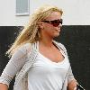 Kerry Katona leaving a salon wearing sunglasses and ripped jeans Warrington.