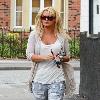 Kerry Katona leaving a salon wearing sunglasses and ripped jeans Warrington.