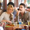 Ali Fedotowsky and Roberto Martinezare seen having lunch together at the Newsroom cafe. Los Angeles.