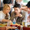 Ali Fedotowsky and Roberto Martinezare seen having lunch together at the Newsroom cafe. Los Angeles.