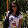 LaLa Vazquez
 wears a Mickey Mouse t-shirt while shopping at Saks Fifth Avenue in Beverly Hills
Los Angeles, California.