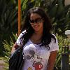 LaLa Vazquez
 wears a Mickey Mouse t-shirt while shopping at Saks Fifth Avenue in Beverly Hills
Los Angeles, California.