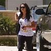 LaLa Vazquez
 wears a Mickey Mouse t-shirt while shopping at Saks Fifth Avenue in Beverly Hills
Los Angeles, California.