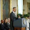 US President Barack Obama speaks before awarding the 2010 Citizens Medal, the nation's second-highest civilian honor, to 13 winners from across the country during a ceremony at the White House in Washington, DC, August 4, 2010. 
Washington, DC, USA - 04.08.10 
Credit:I ANS-WENN