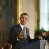 US President Barack Obama speaks before awarding the 2010 Citizens Medal, the nation's second-highest civilian honor, to 13 winners from across the country during a ceremony at the White House in Washington, DC, August 4, 2010. 
Washington, DC, USA - 04.08.10 
Credit:I ANS-WENN